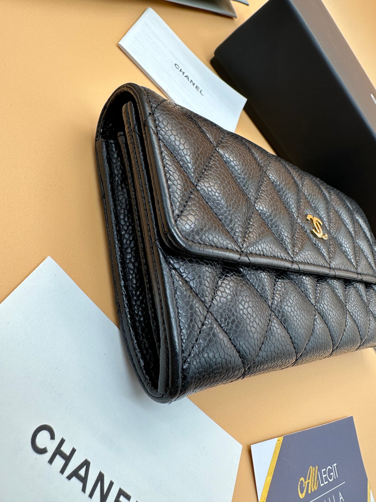 CHANEL CLASSIC CAVIAR FLAP WALLET